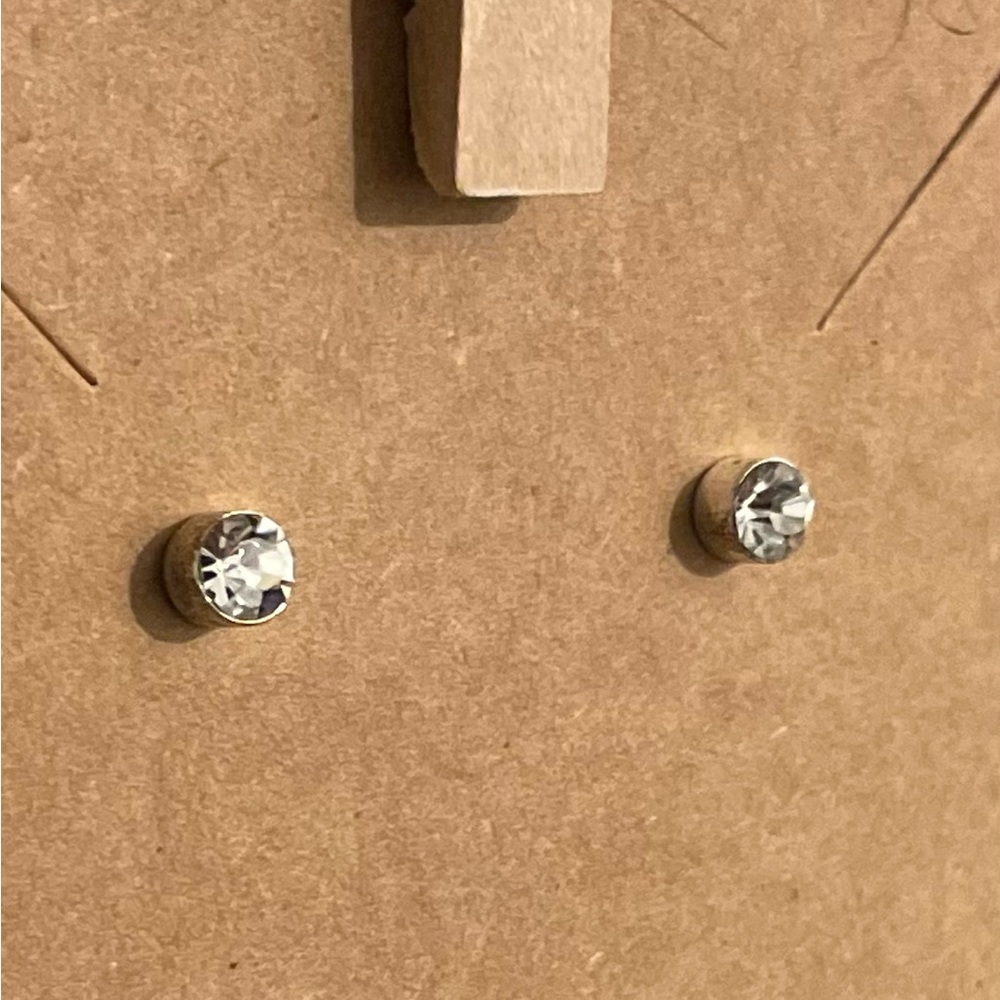Chic Silver Crystal Stud Earrings
